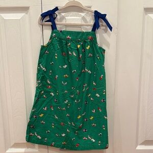 Hannah andersson Green Dress with Blue Straps and Floral Print